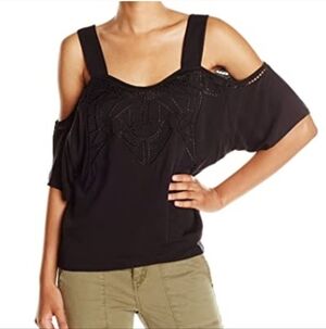 TOWNSEN Black Cold Shoulder Blouse Size XS!